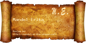 Mandel Erika névjegykártya
